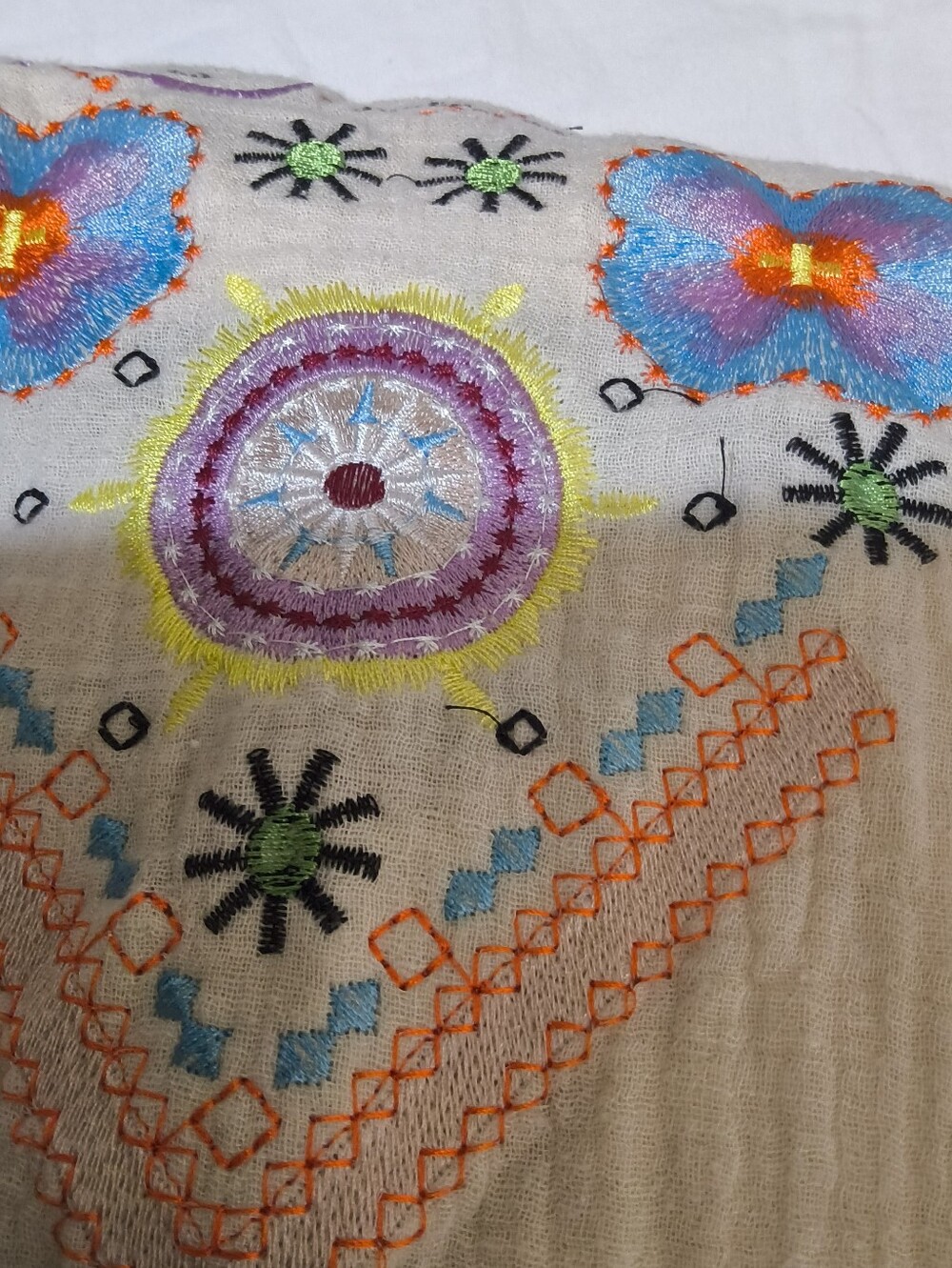 Embroidered Fringe Tunic Boho Festival Western L Cochella - Picture 6 of 12